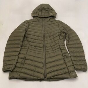 Land's End Puffer Jacket Lightweight Down Filled Women's M 10-12 Olive Green